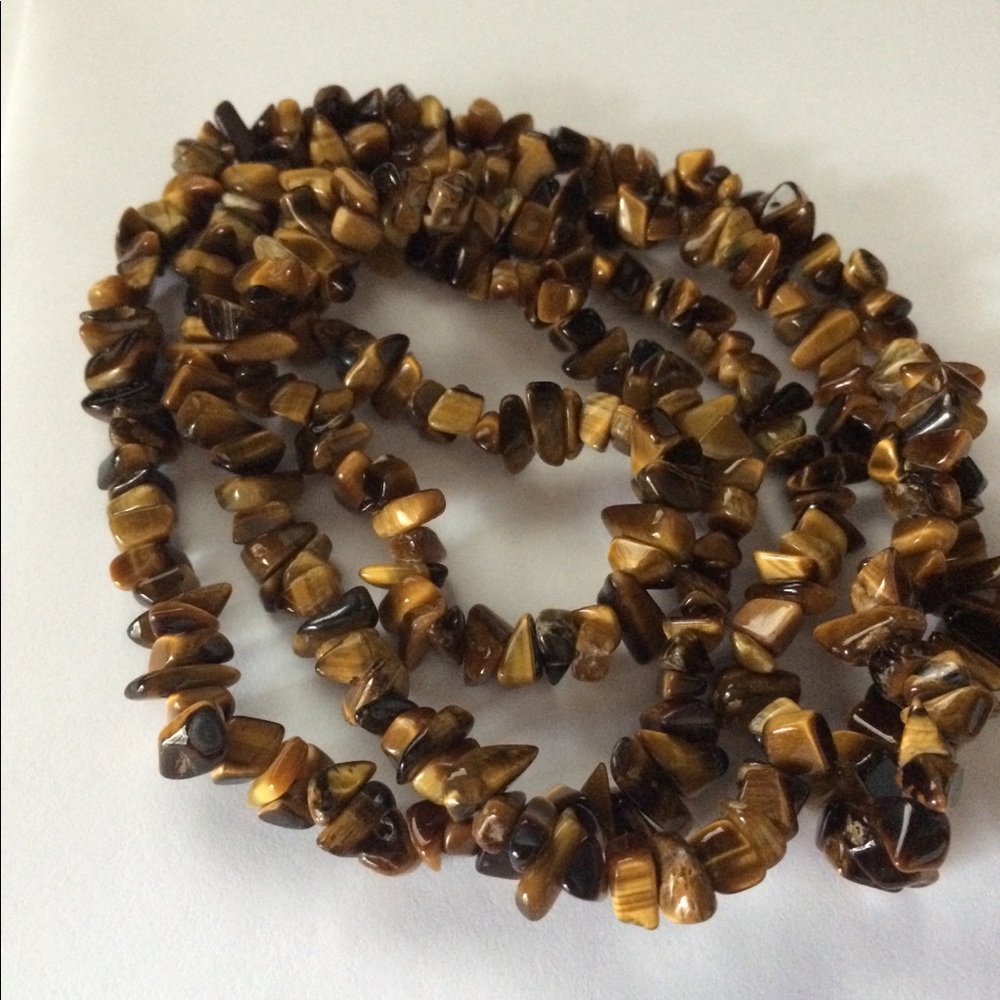 Continuous Strand Natural Free Form Tigers Eye